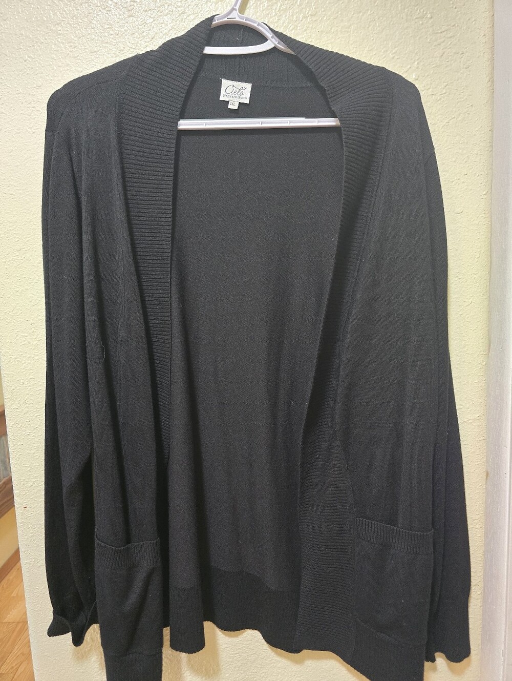 Cielo Open-Front Black Women's Cardigan Sweater